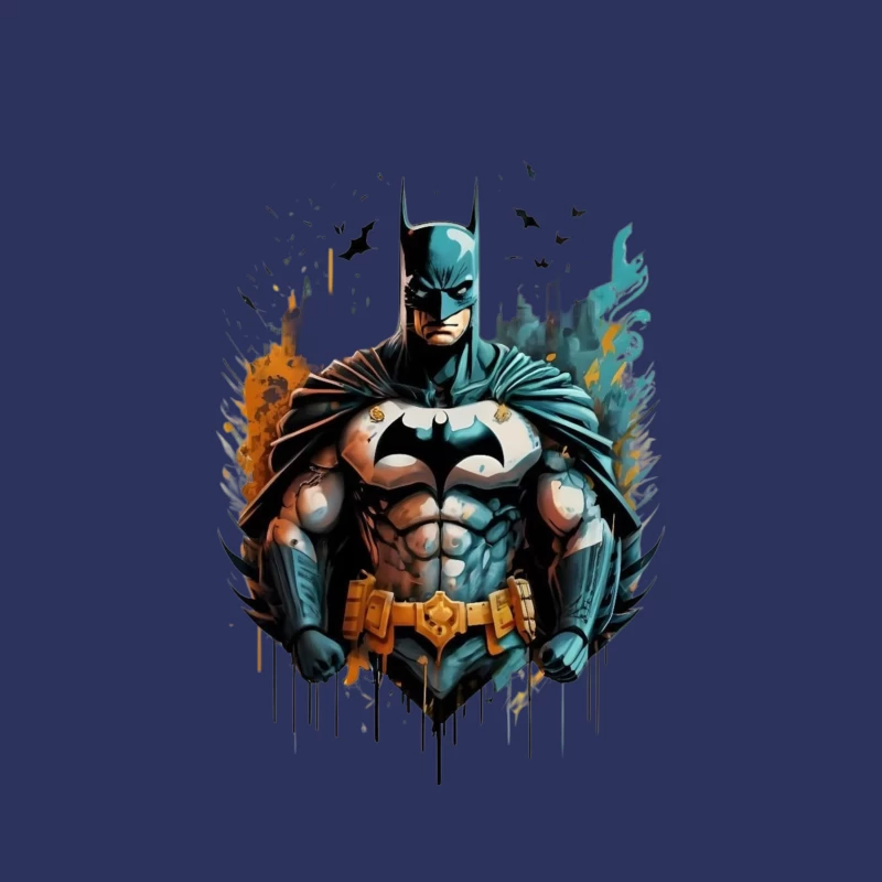 Dynamic Illustration of Batman Male T-Shirt