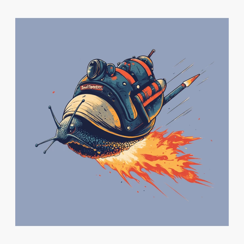 Rocket-Powered Turbo Snail: A Surreal Speed Fantasy Throw Pillow