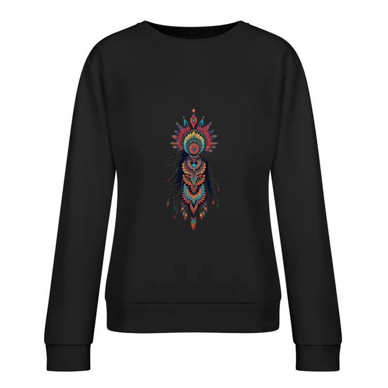 Colorful Abstract Floral Figure Art Female Pullover Sweatshirt