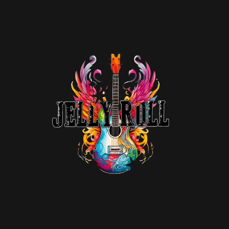 Bunte E-Gitarre mit Flügeln Herren Langarm T-Shirt