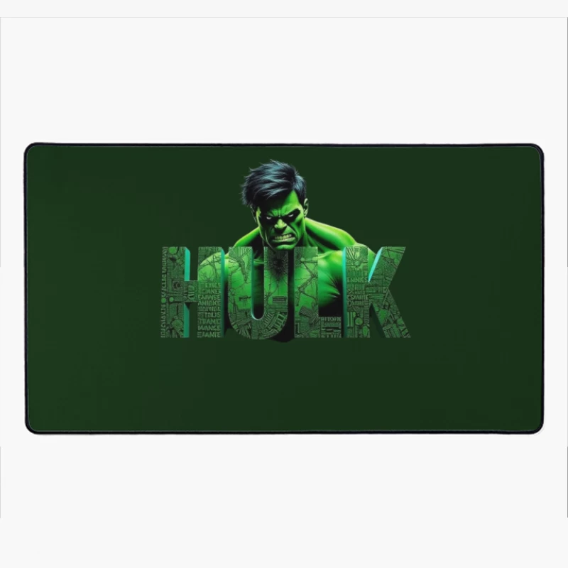 The Incredible Hulk Typographic Character Art Desk Mat