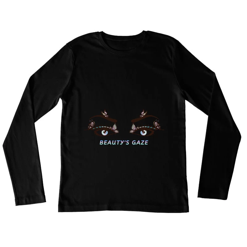 Schöne Augen voller Schmetterlinge Damen Langarm T-Shirt