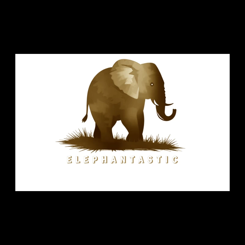 Elephantastic - Vintage Elephant Silhouette Illustration with Typography Travel Mug