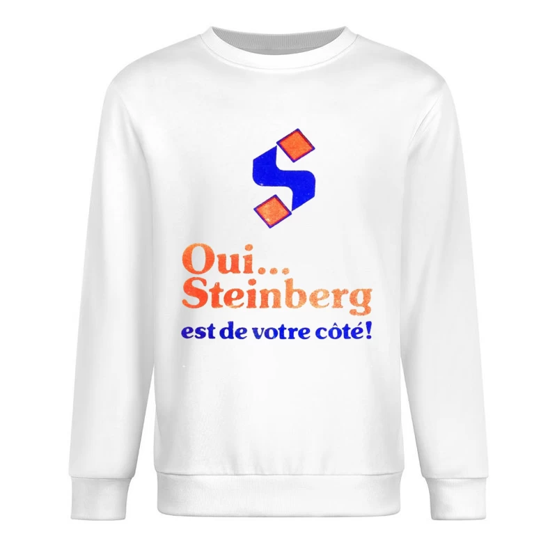 Vintage French Political Campaign Logo for Steinberg Male Pullover Sweatshirt