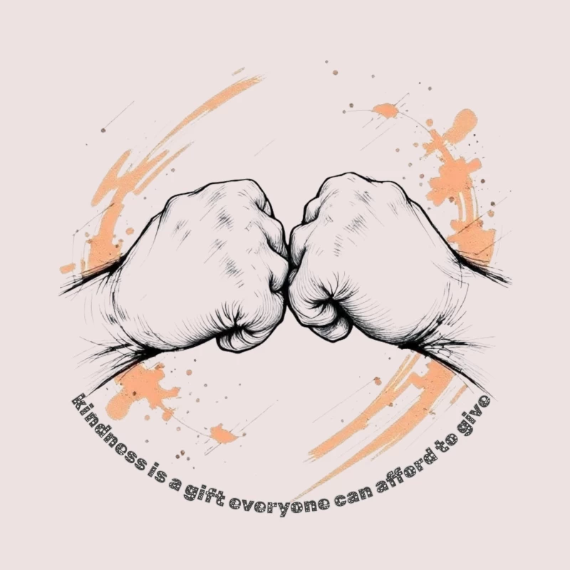 Kindness Fist Bump Inspirational Illustration Throw Pillow