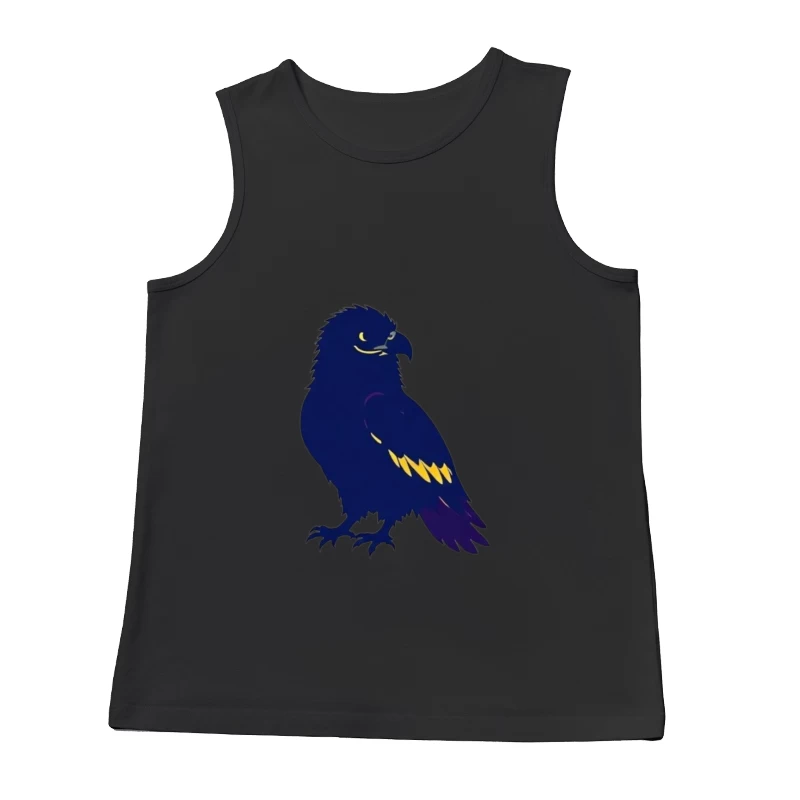 Stylized Navy Blue Raven Mascot Illustration Male Tank Top