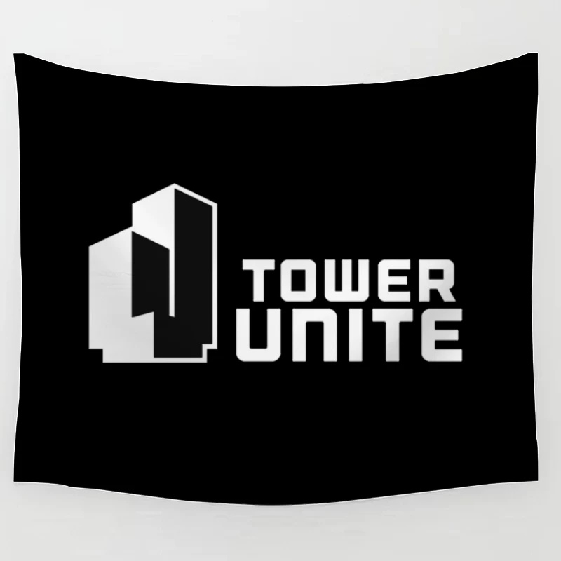 Minimalist Tower Unite Logo Design in Black and White Tapestry