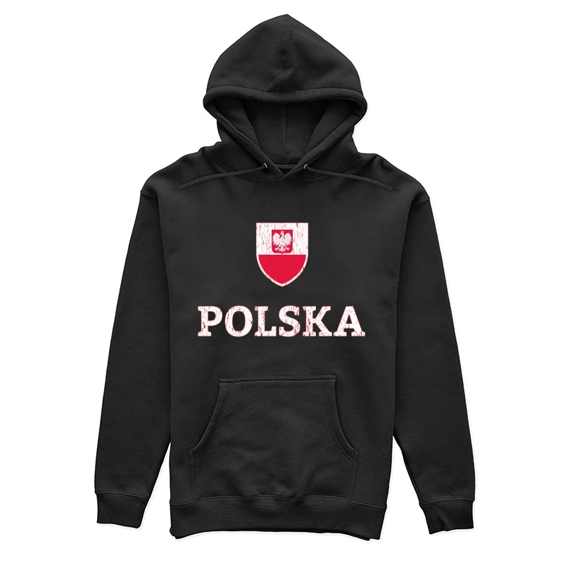 Polish National Shield with Eagle Emblem and Text Female Pullover Hoodie