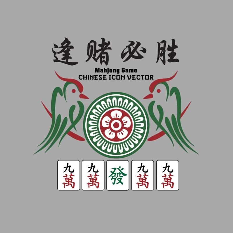 Glückssymbole und Mahjong Steine Damen Pullover Hoodie