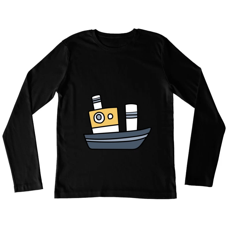 Dessin de petit bateau à vapeur Femme Manches Longues T-Shirt