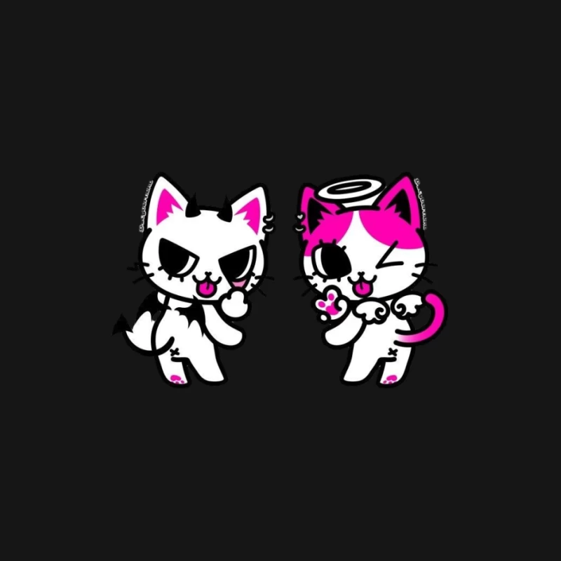 Teufel und Engel Katzen Damen T-Shirt