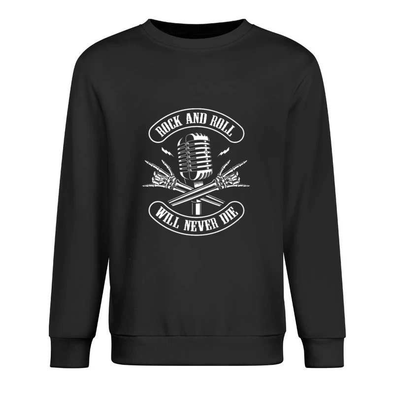Rock and Roll Logo Design Male Pullover Sweatshirt