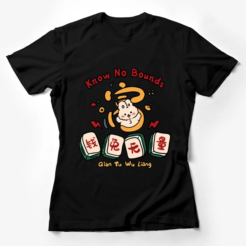 Niedliches Häschen-Design mit Mahjong-Steinen Damen T-Shirt