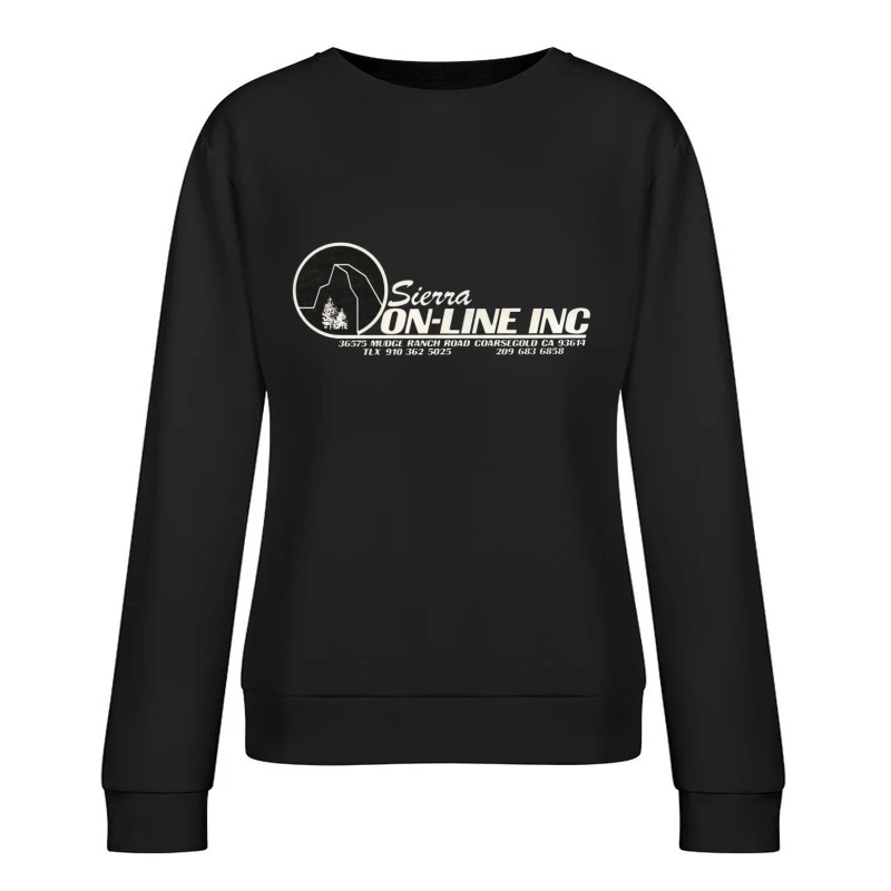 Minimalist Mountain and Pine Trees Corporate Logo Design Female Pullover Sweatshirt