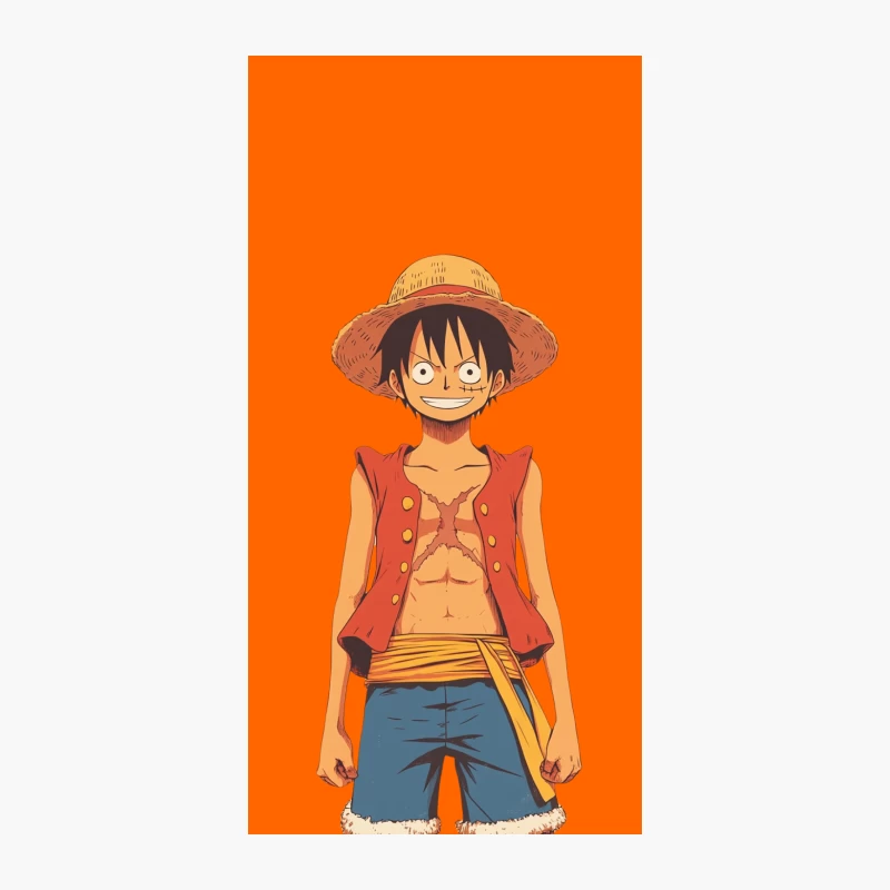 Smiling Anime Pirate Character with Straw Hat iPhone Case