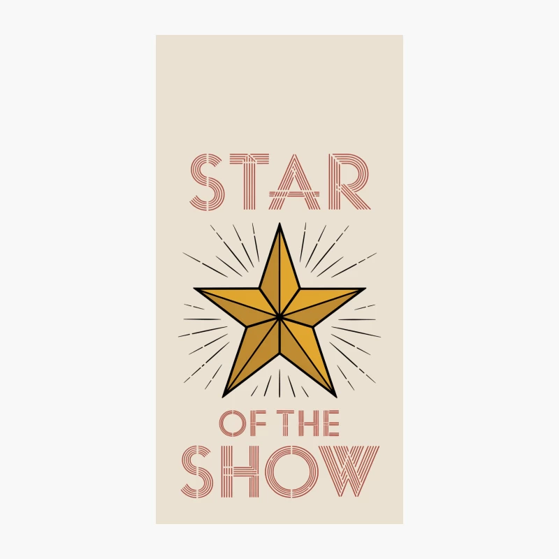 Golden Star Performance Award Typography Design iPhone Case
