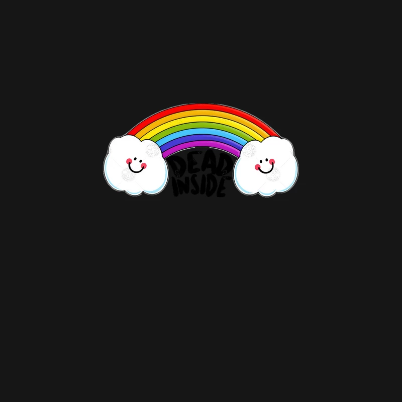 Dead Inside - Nihilist 80s Rainbow Graphic Design Desk Mat