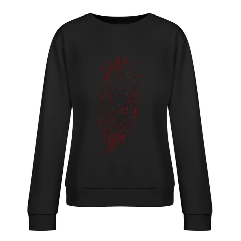 Kunstvoller Krieger in Rot Damen Pullover Sweatshirt