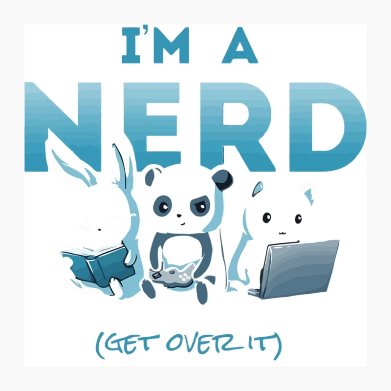 Cute Animal Nerds: Panda and Rabbit with Tech and Books Pin