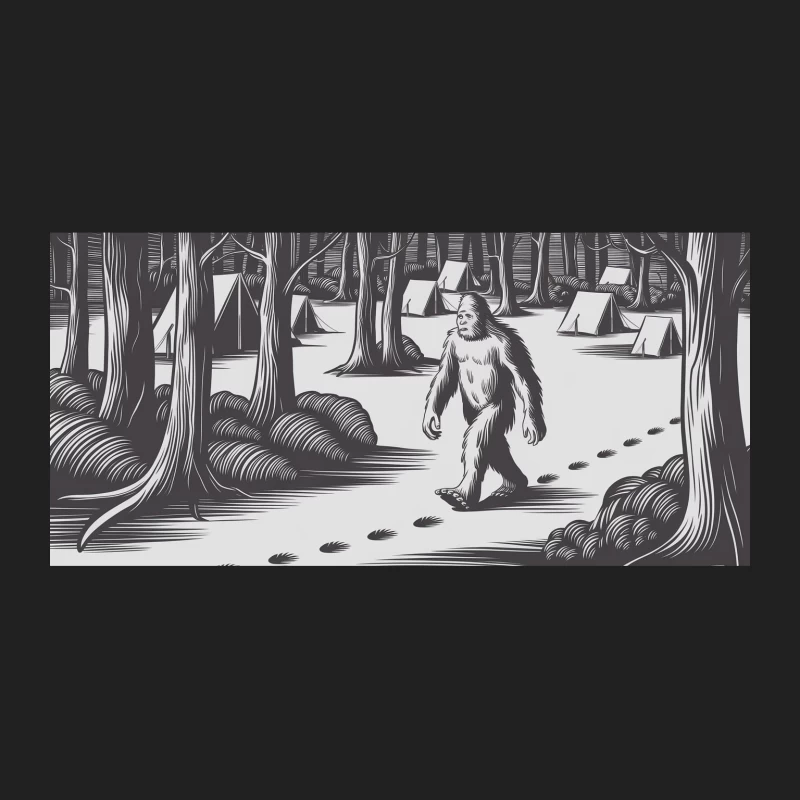 Mysterious Bigfoot Sighting in Forested Campground Bucket Hat