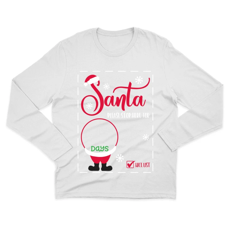 Compte à rebours de Noël avec liste des gentils Homme Manches Longues T-Shirt