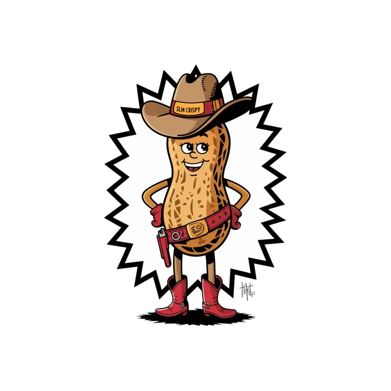 Cowboy Peanut Mascot: Slim Crispy's Nutty Adventure Tapestry