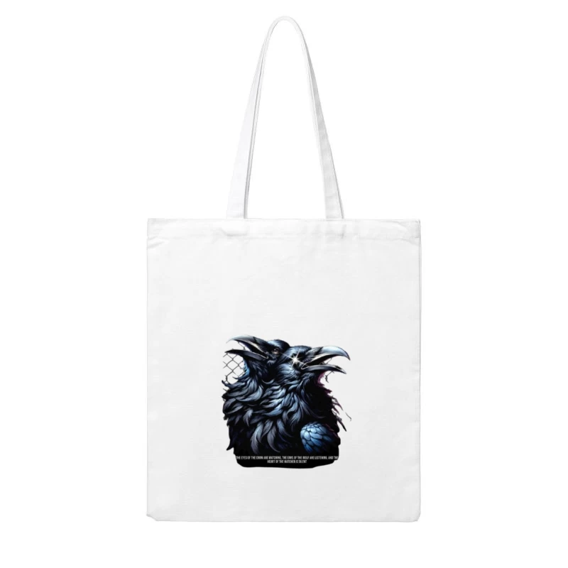 Gothic Raven Art with Game of Thrones Quote Cotton Tote Bag