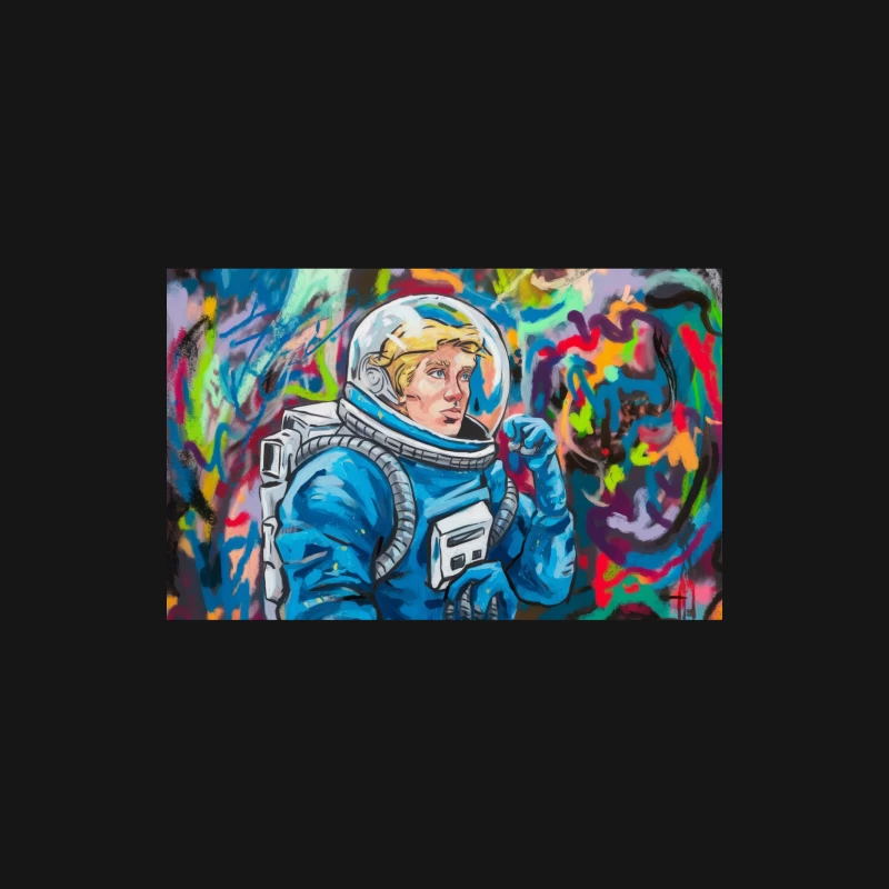 Astronaut Portrait in Vibrant Street Art Style Female Long Sleeve T-Shirt