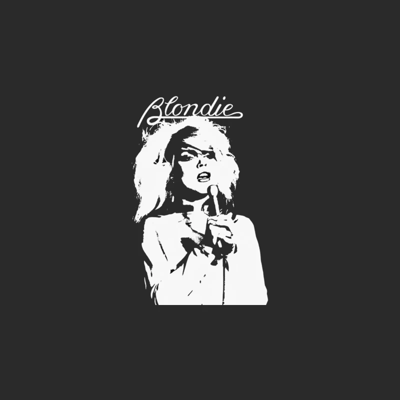 Artistic Line Drawing of Blondie Band Logo and Singer Baseball Cap