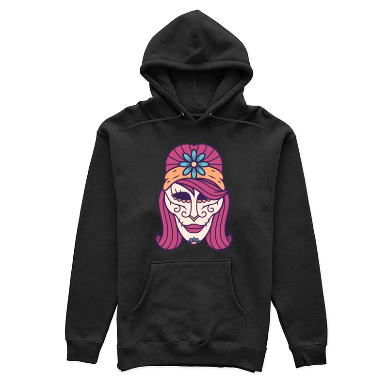 Masque de calavera coloré avec motif floral Femme Sweat à capuche