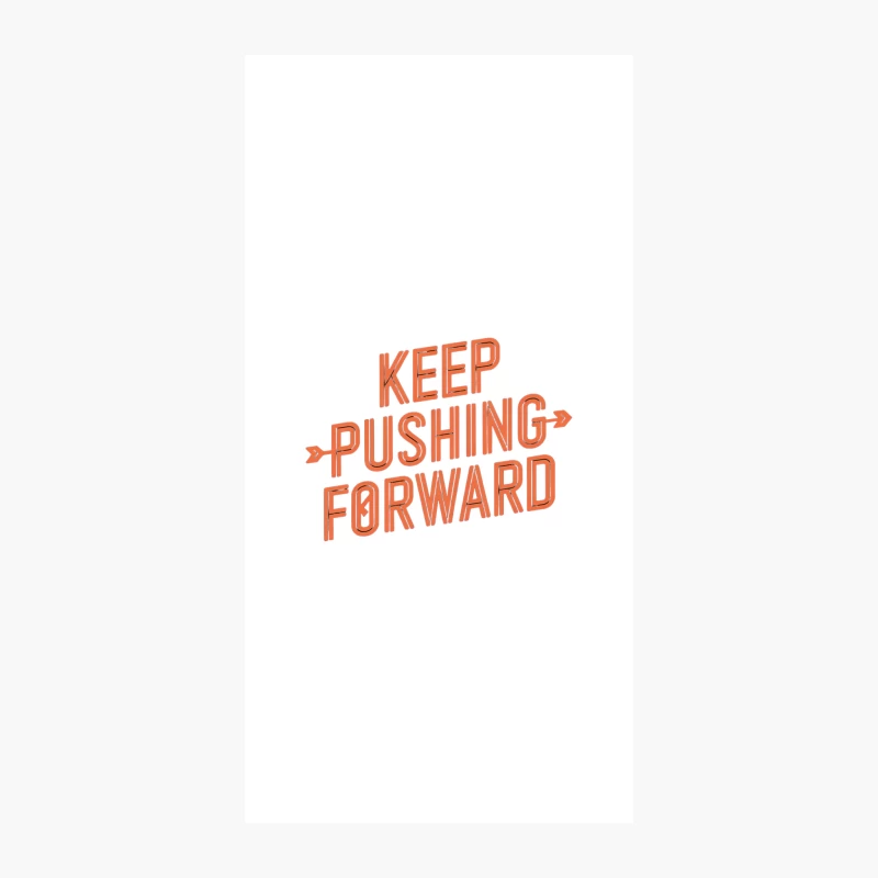 Motivational Orange Typography: Keep Pushing Forward iPhone Case