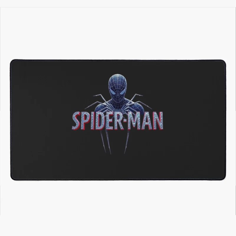 Spider-Man Black Suit Logo with Classic Text Design Desk Mat