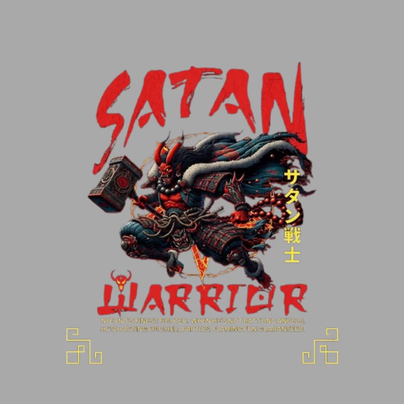 Satan Warrior - Dark Japanese Demon Samurai Art Male Pullover Hoodie