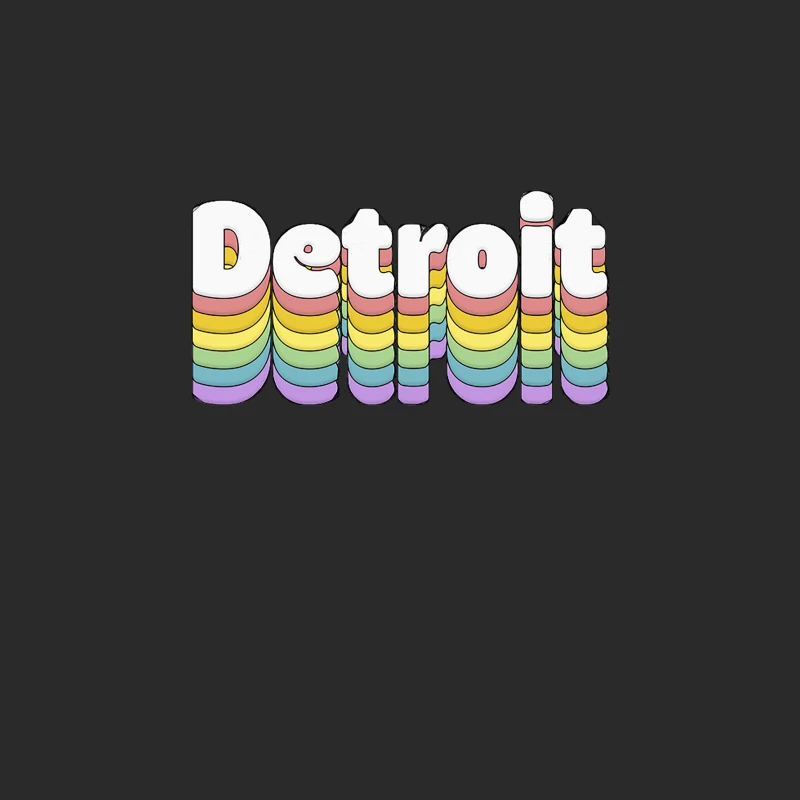 Detroit, Michigan  Retro Typography Design Baseball Cap