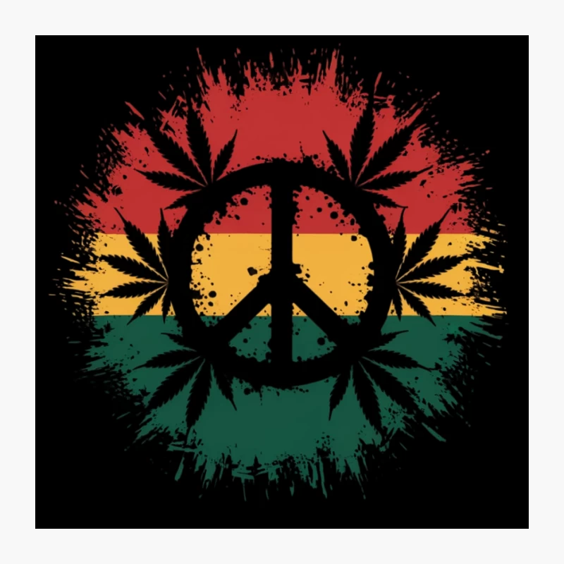 Reggae Peace Cannabis Artistic Design Pin