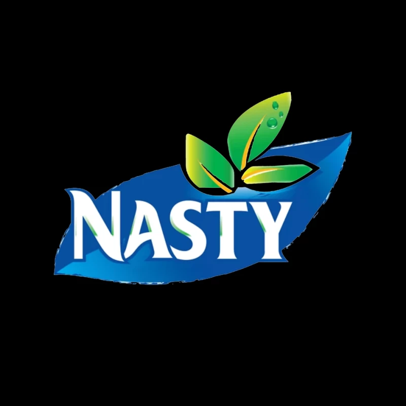 Nasty Brand Logo with Blue Banner and Green Leaf Emblem Pin