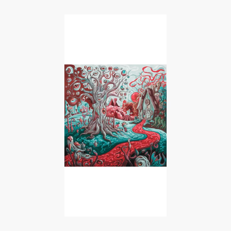 Surreal Psychedelic Landscape with Eye Tree iPhone Case