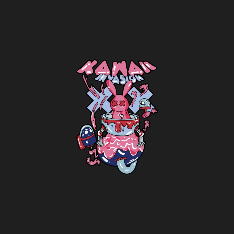 Kawaii-Invasion mit Hasenroboter Herren Tanktops