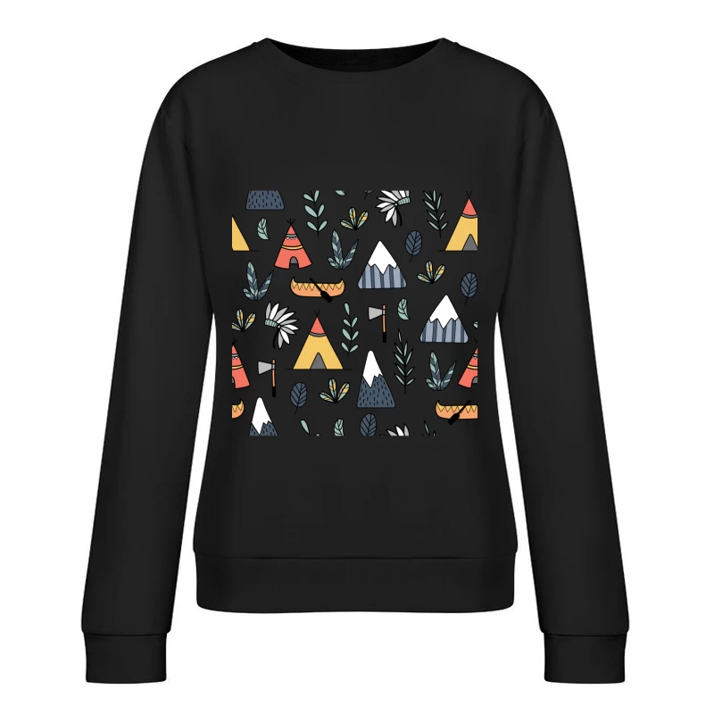 Motifs de camping et nature Femme Sweat-shirt à enfiler