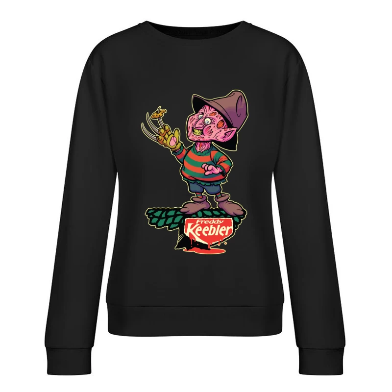 Freddy Keebler: A Whimsical Horror Parody Female Pullover Sweatshirt