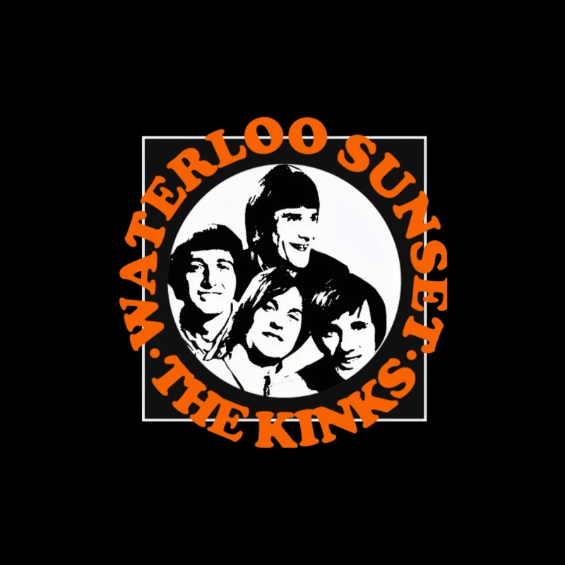 Vintage The Kinks Band Album Cover with Orange Text Mouse Pad