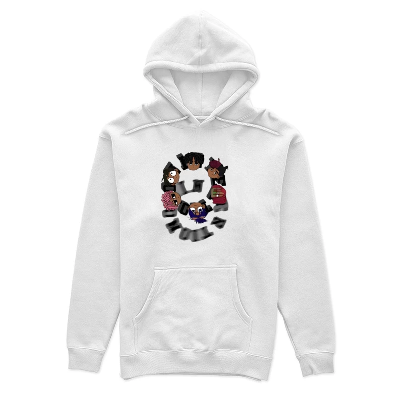 Personnages de dessin animé en cercle artistique Femme Sweat à capuche