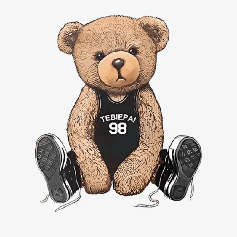 Bär im Basketballtrikot mit Turnschuhen Herren Pullover Sweatshirt