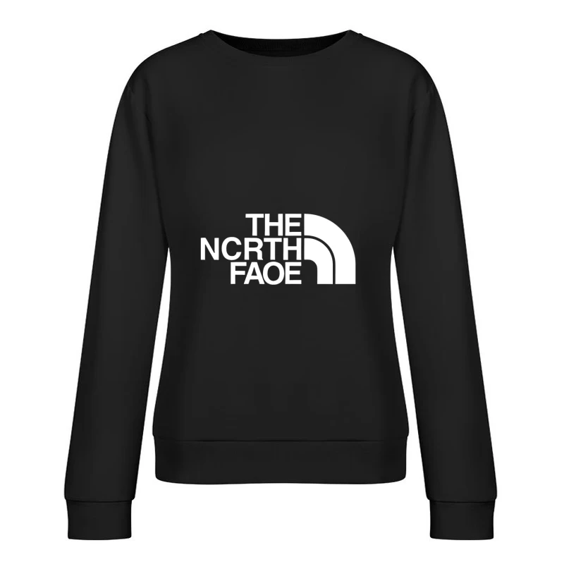Verzerrtes Logo-Design Damen Pullover Sweatshirt