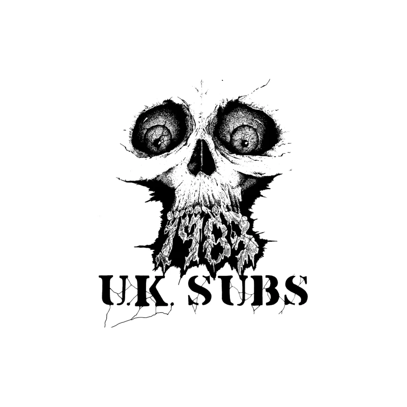 UK Subs Punk Rock Band Gothic Skull Logo Tapestry