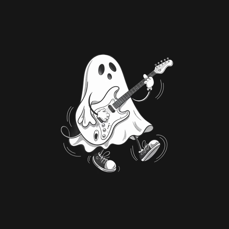 Rockin' Ghost: A Musical Halloween Sketch Male Long Sleeve T-Shirt