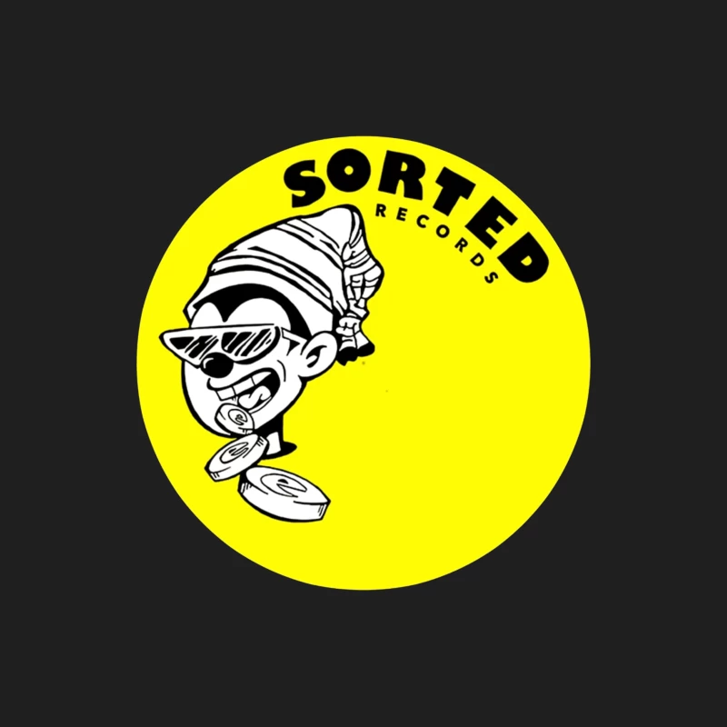 Sorted Records Label Logo with Cool Cartoon DJ Character Male Tank Top