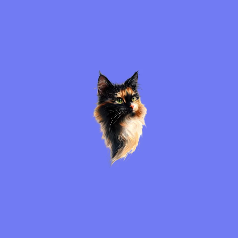 Stunning Portrait of a Fluffy Multicolored Cat Coffee Mug
