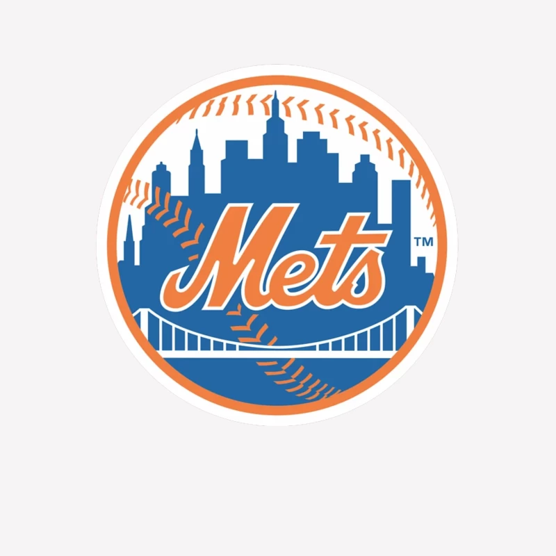 New York Mets MLB Baseball Team Logo with City Skyline Female T-Shirt