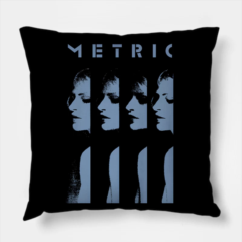 Metric Sliced Blue Throw Pillow